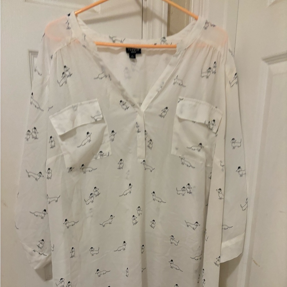 Torrid dress shirt with puppies size 5